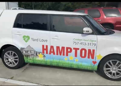 YL Hampton car showing their logo and number
